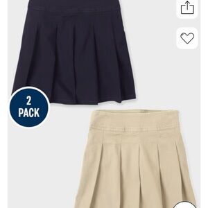 The Children’s Place Girls Uniform Zipper Pleated Skort 2-Pack - Navy and Khaki